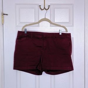 Old Navy Maroon Pixie Chino Shorts